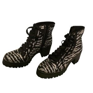 GB Gianni Bini black and silver boots